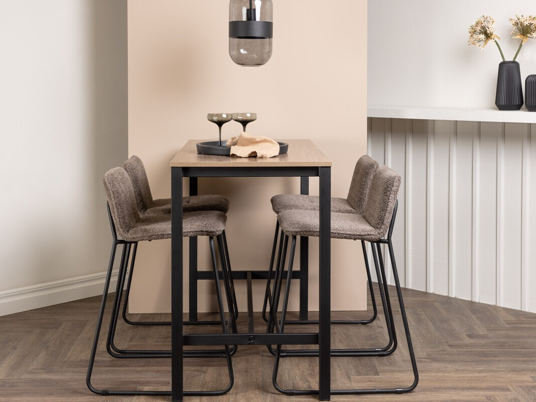 Valgomojo komplektas Dallas 4155 (Tamsi pilka + Juoda)