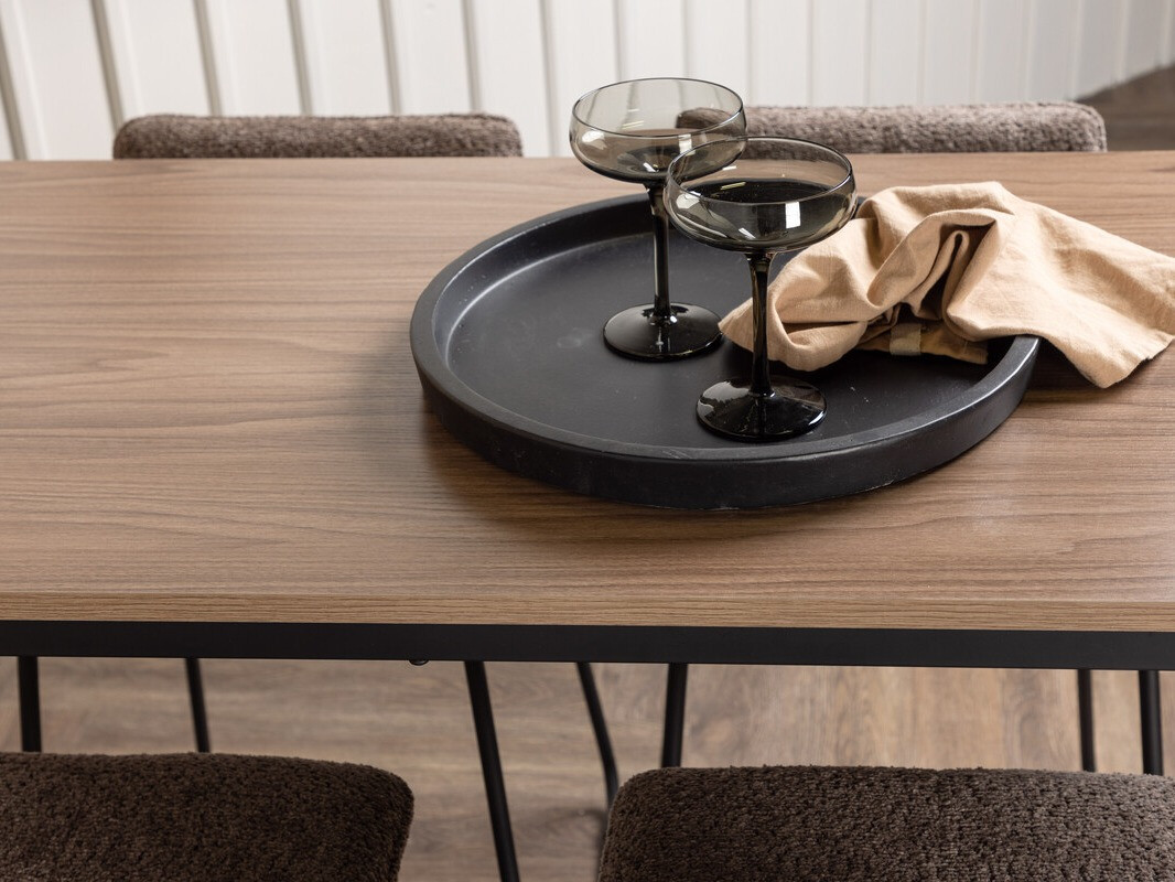 Valgomojo komplektas Dallas 4155 (Tamsi pilka + Juoda)