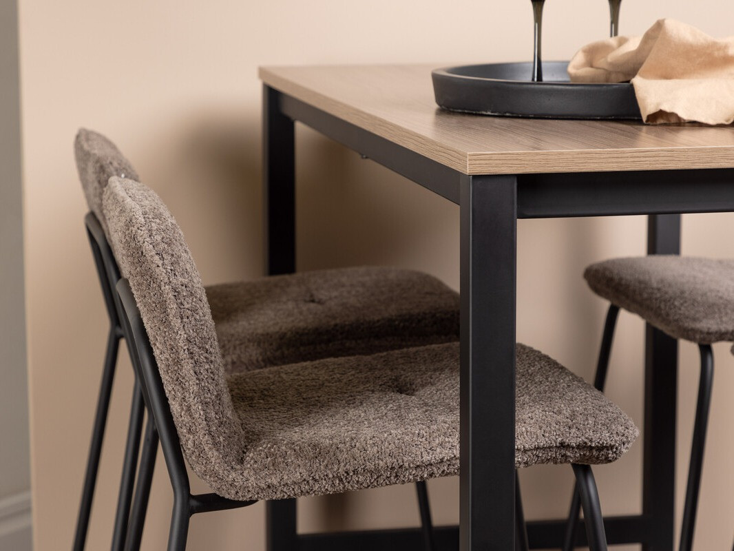 Valgomojo komplektas Dallas 4155 (Tamsi pilka + Juoda)