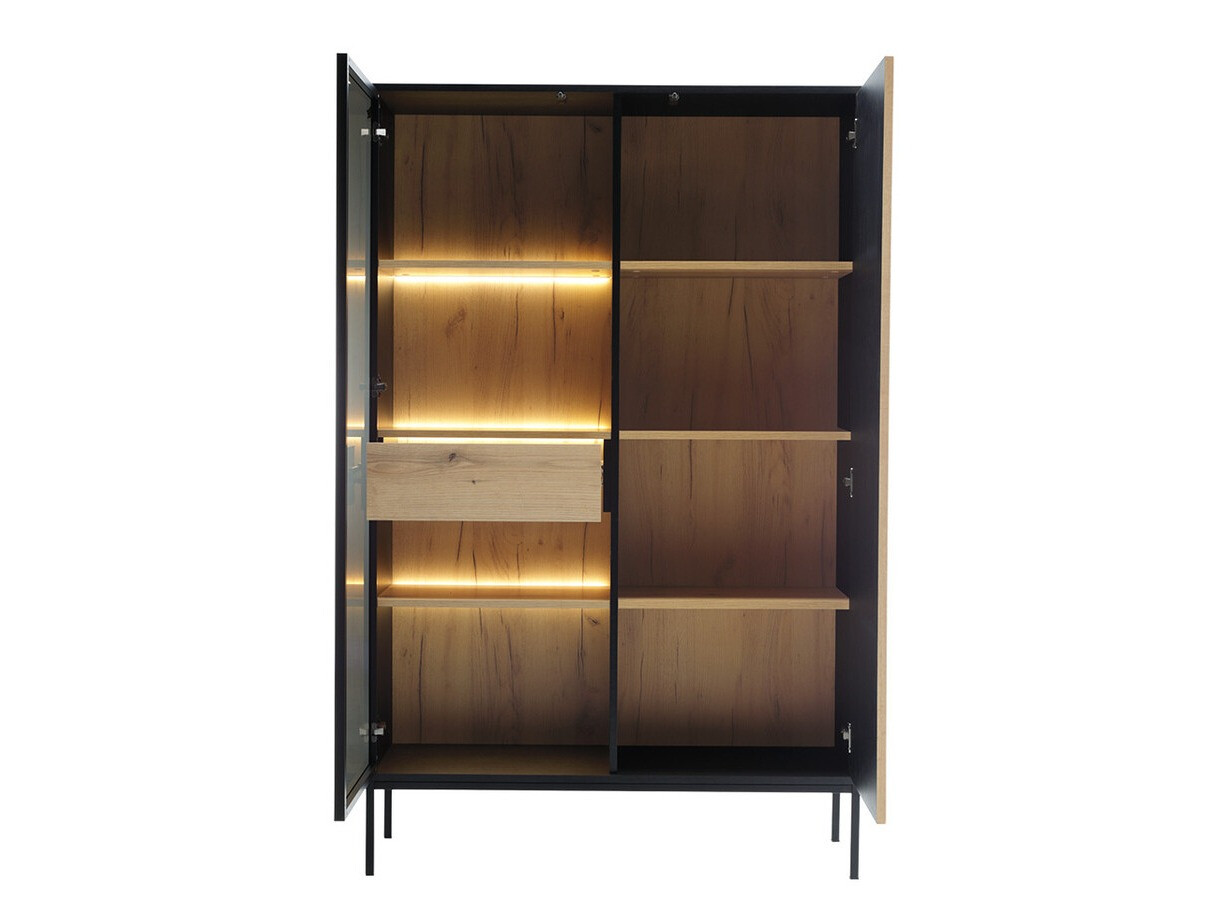 Svetainės komplektas Manal I (Juoda + Votan ąžuolas)