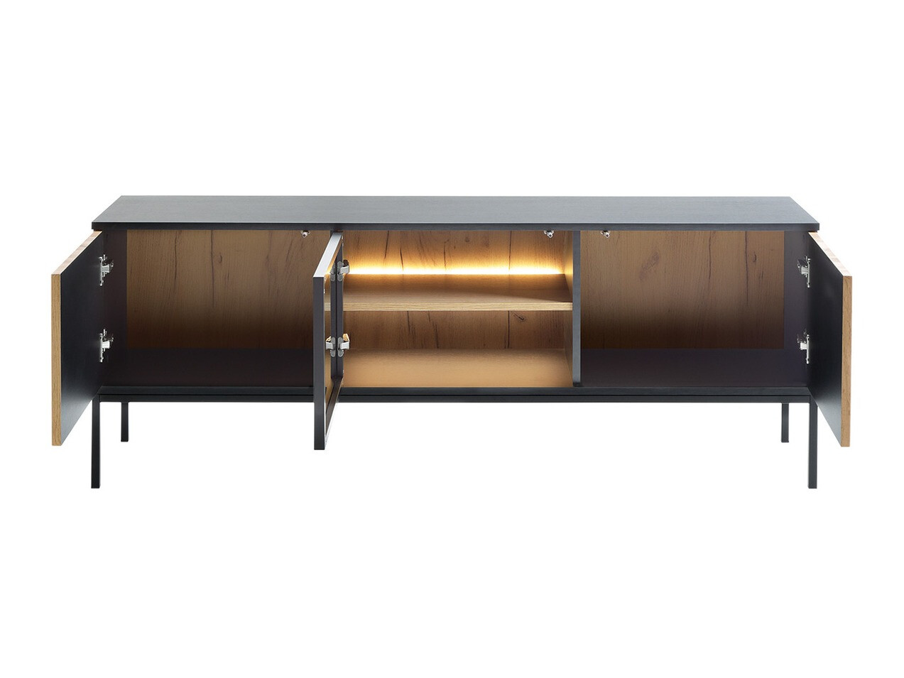 Svetainės komplektas Manal (Juoda + Votan ąžuolas)