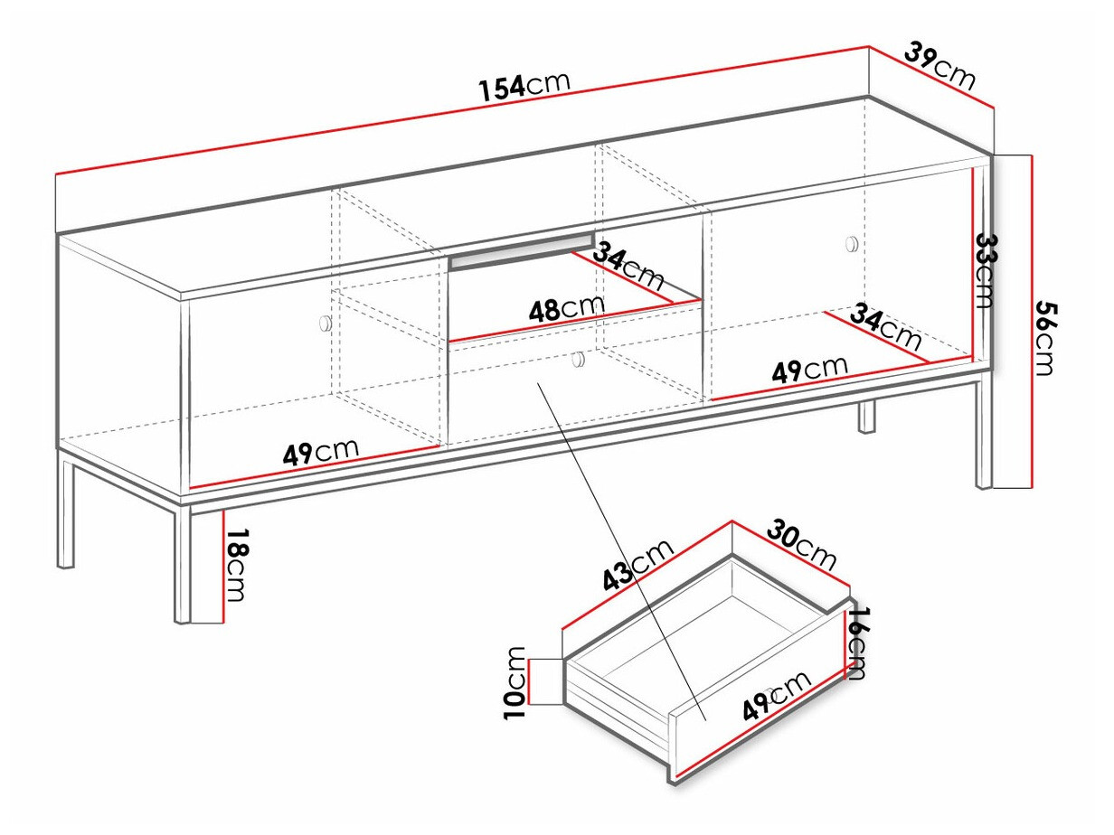 TV staliukas Formis (Balta)