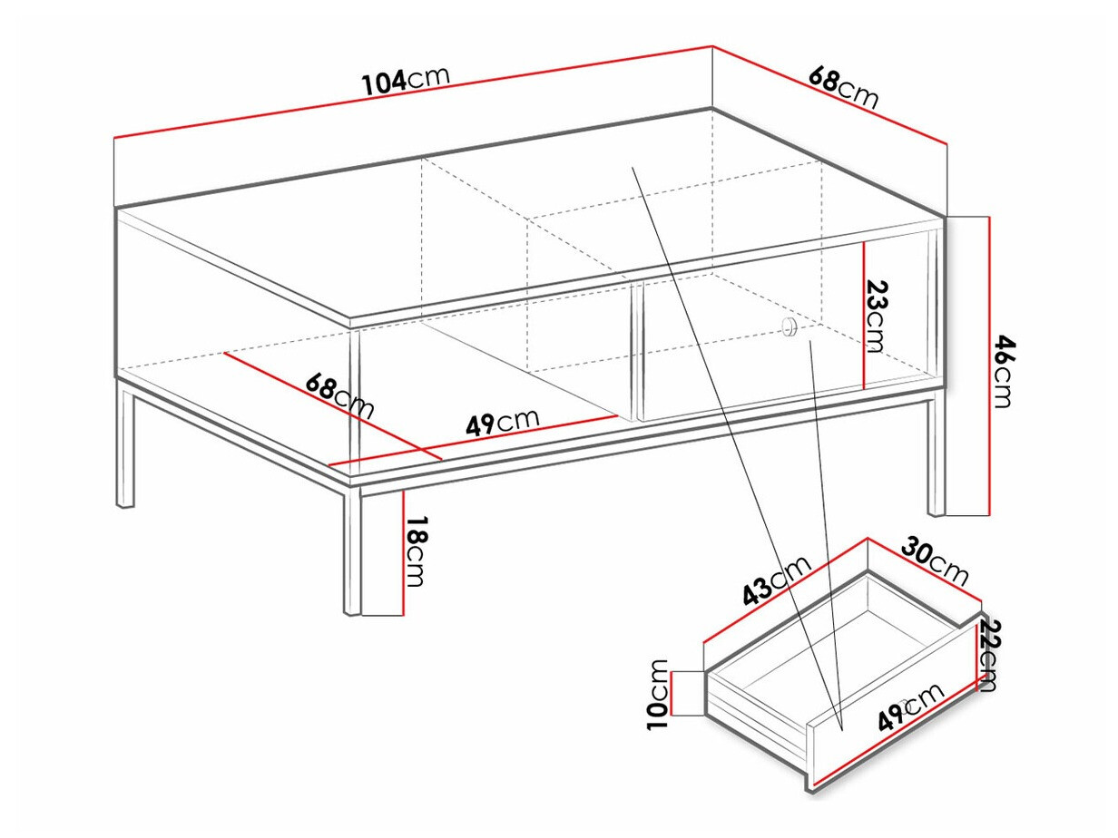 Žurnalinis staliukas Formis (Balta)