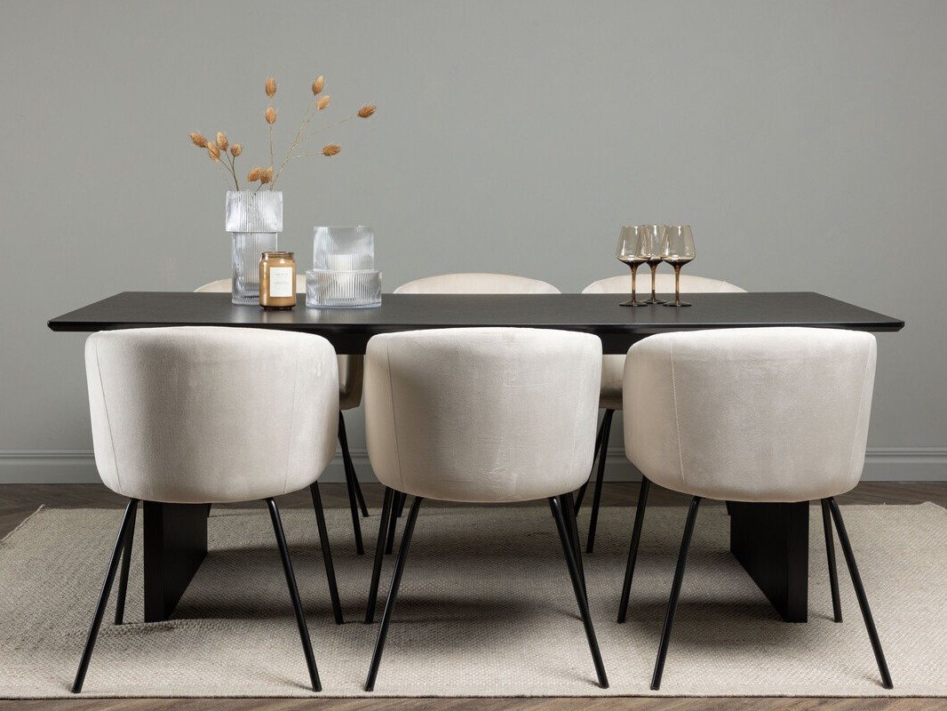 Valgomojo komplektas Dallas 4182 (Kreminė + Juoda)