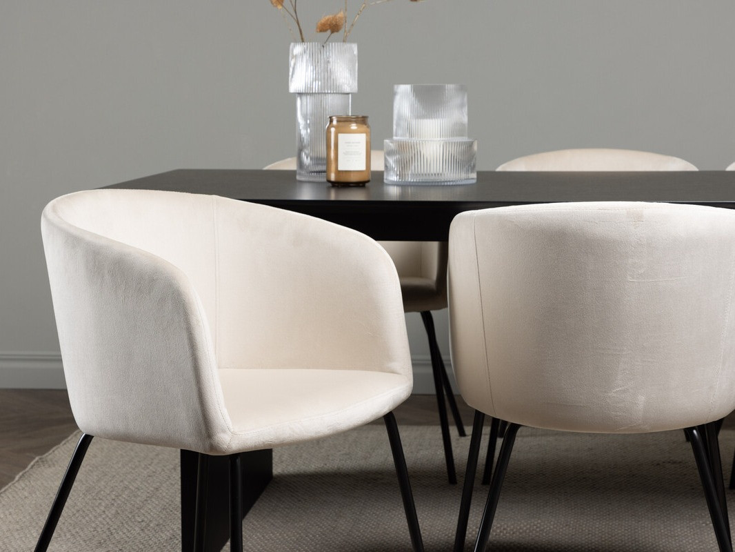 Valgomojo komplektas Dallas 4182 (Kreminė + Juoda)