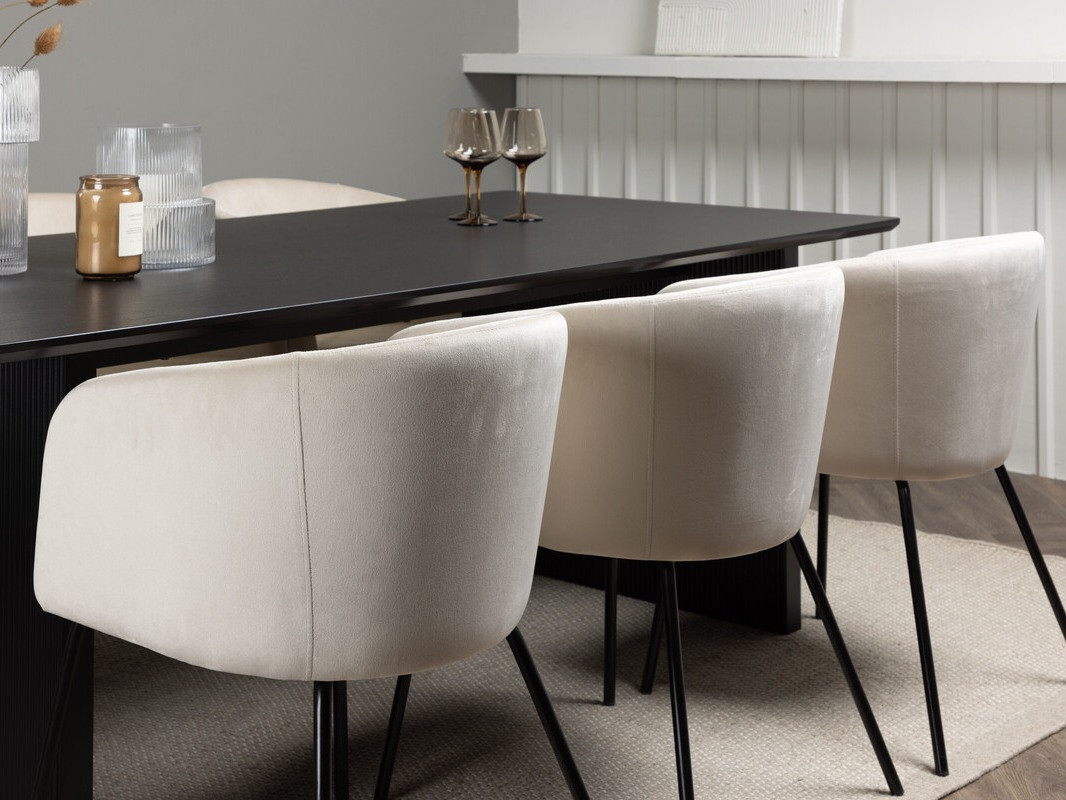 Valgomojo komplektas Dallas 4182 (Kreminė + Juoda)