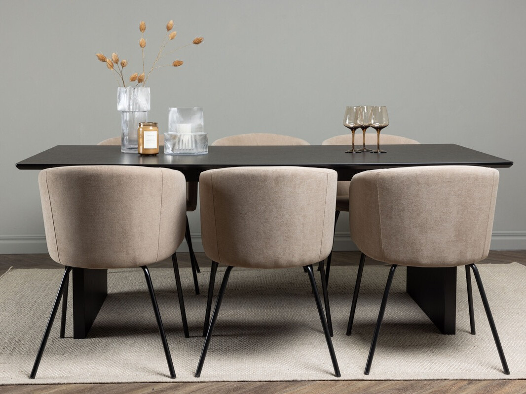 Valgomojo komplektas Dallas 4182 (Smėlinė + Juoda)