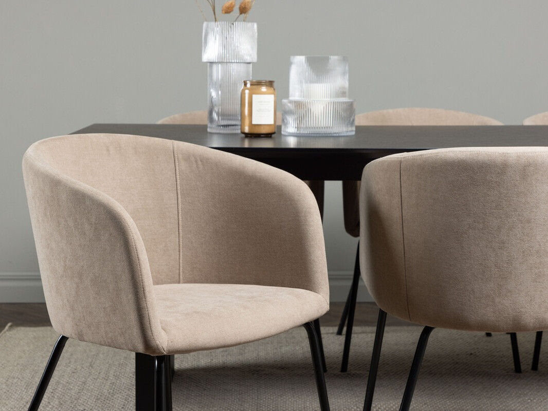 Valgomojo komplektas Dallas 4182 (Smėlinė + Juoda)