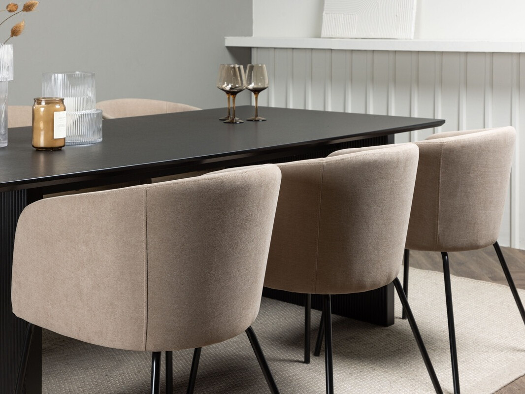 Valgomojo komplektas Dallas 4182 (Smėlinė + Juoda)