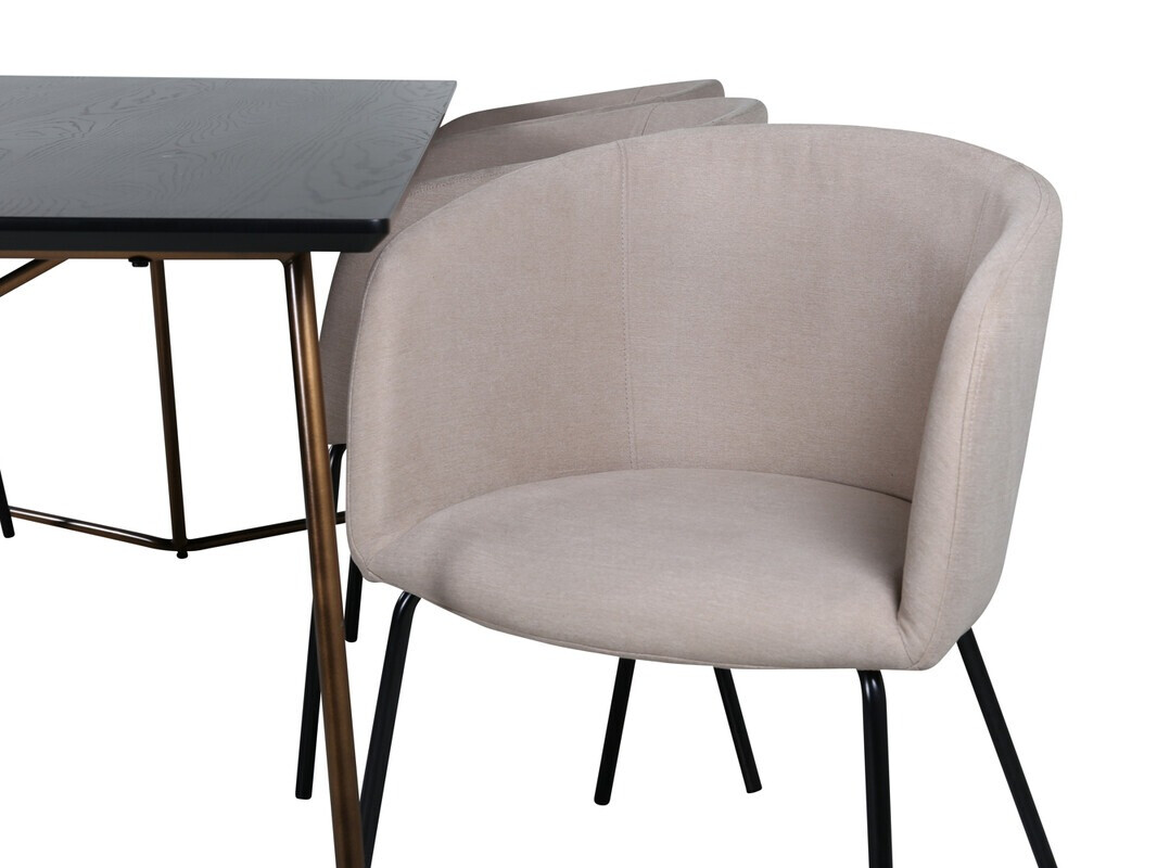 Valgomojo komplektas Dallas 4191 (Smėlinė + Juoda)