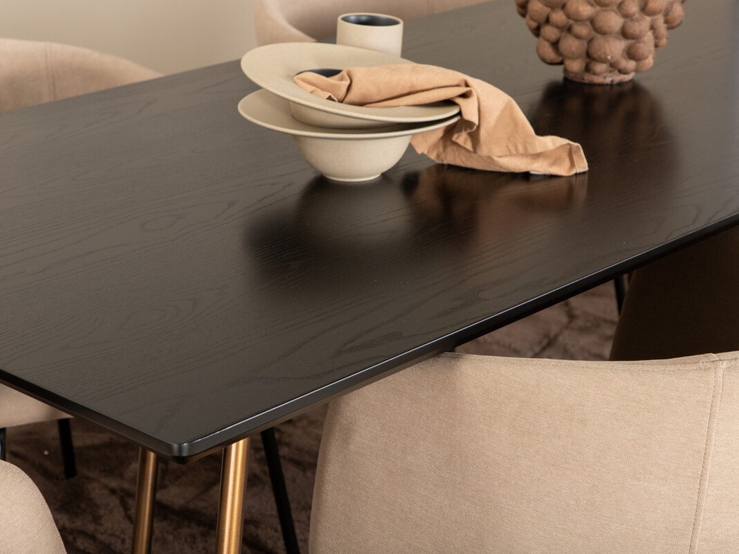 Valgomojo komplektas Dallas 4191 (Smėlinė + Juoda)