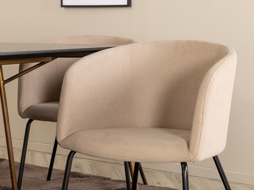 Valgomojo komplektas Dallas 4191 (Smėlinė + Juoda)