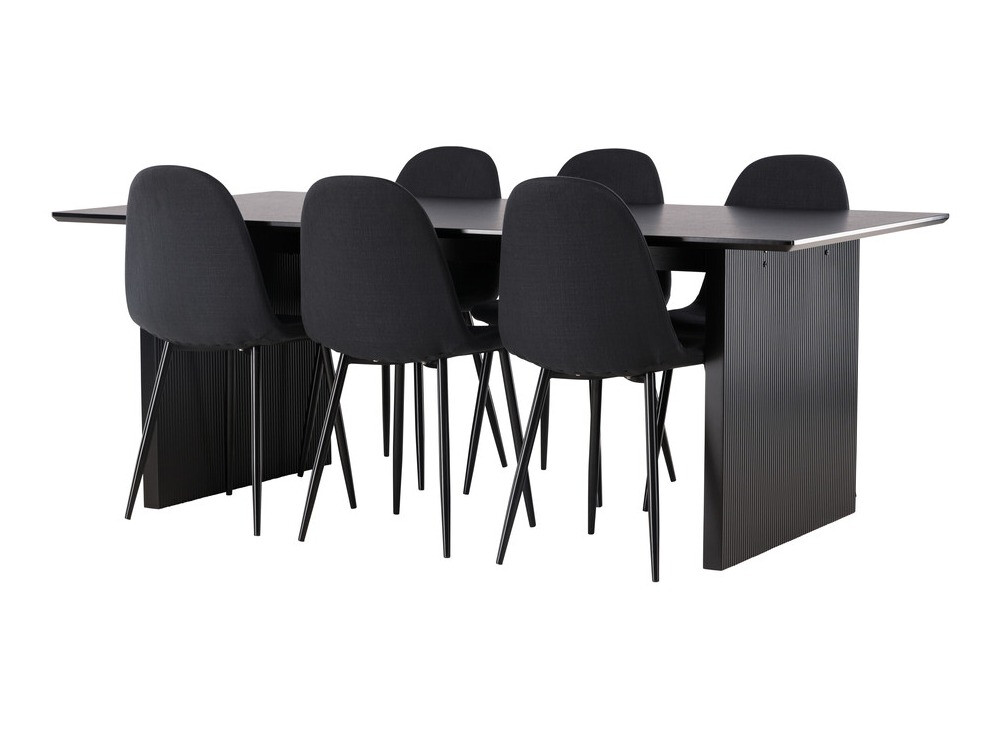 Virtuvės valgomojo komplektai su juodu stalu
