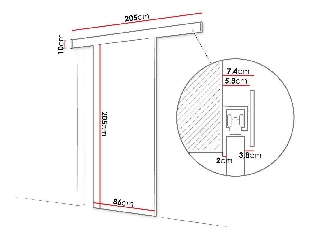 Stumdomos durys Closico Materia II (Balta)
