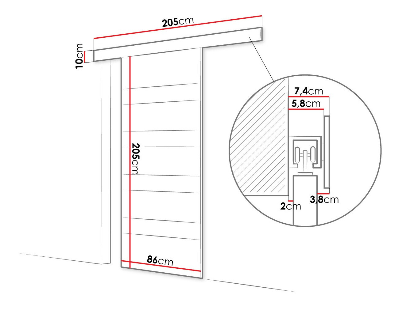 Stumdomos durys Closico Materia V (Balta + Juoda)