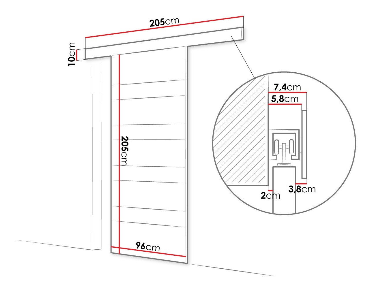 Stumdomos durys Closico Portalis V (Balta)