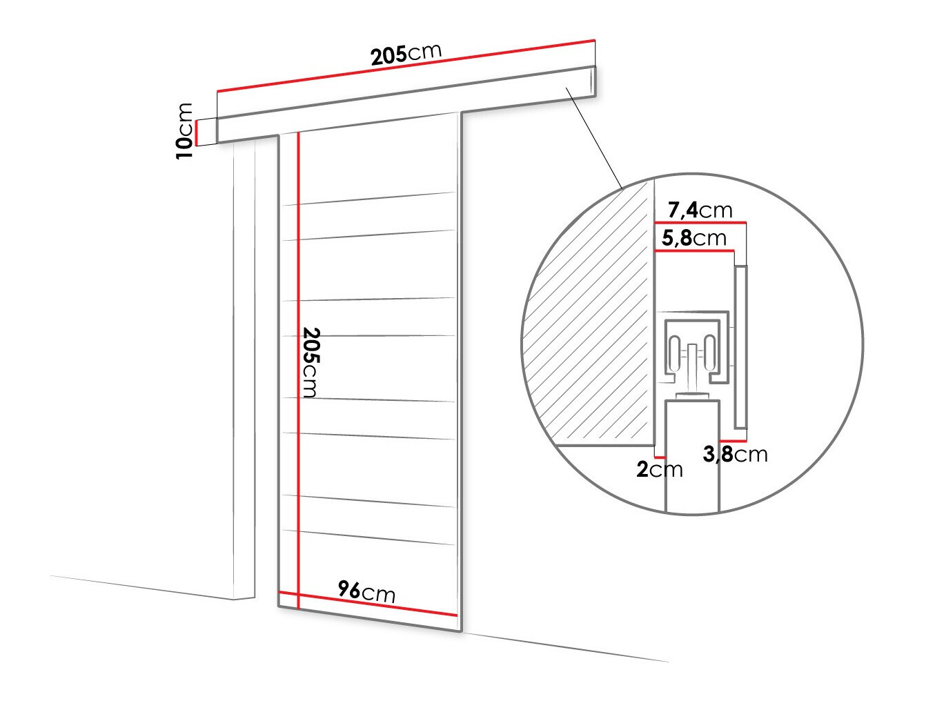 Stumdomos durys Closico Portalis V (Ruda + Balta)