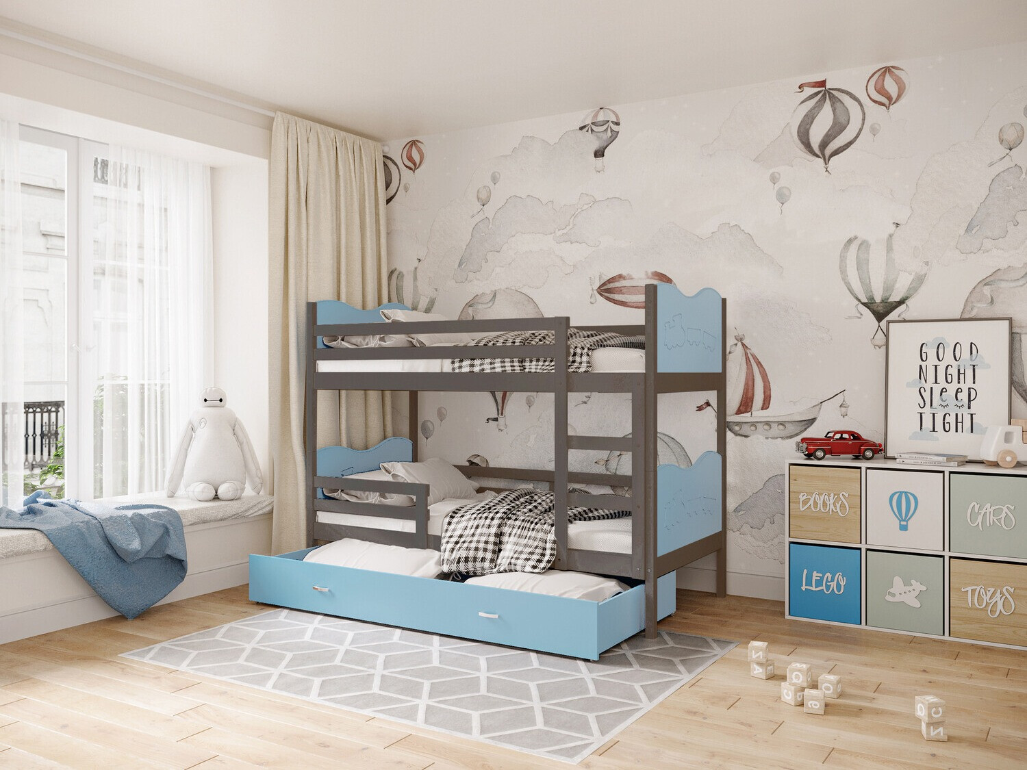 Dviaukštė lova Aurora 111 (Pilka)