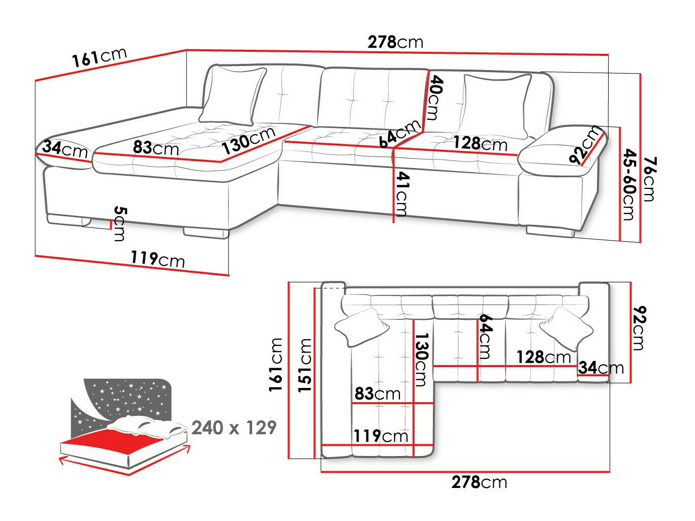 Minkštas kampas Comfivo 151 (Soft 011 + Lux 05)