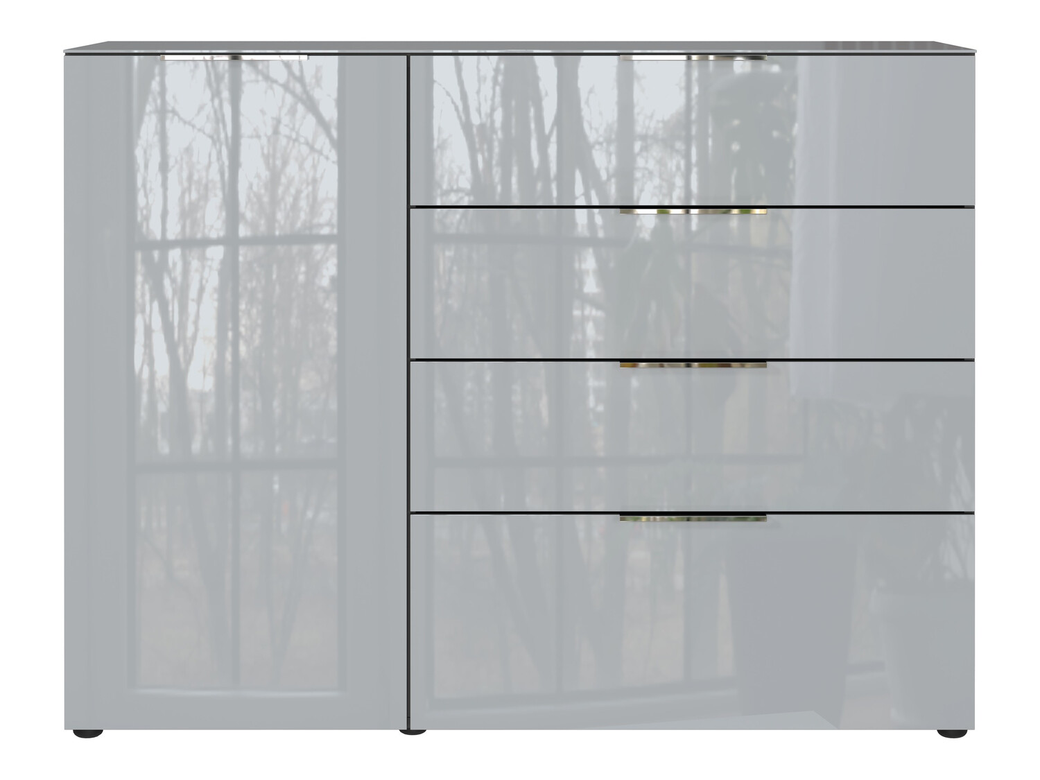 Komoda Sacramento 300 (Grafitas + Blizgus pilkas)