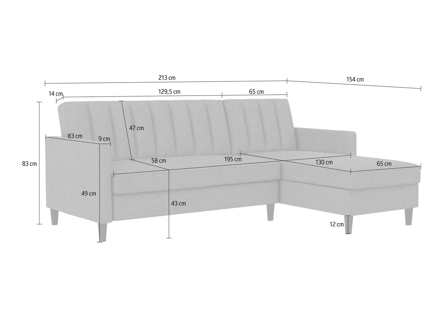 Minkštas kampas Tulsa 583 (Tamsi geltona)