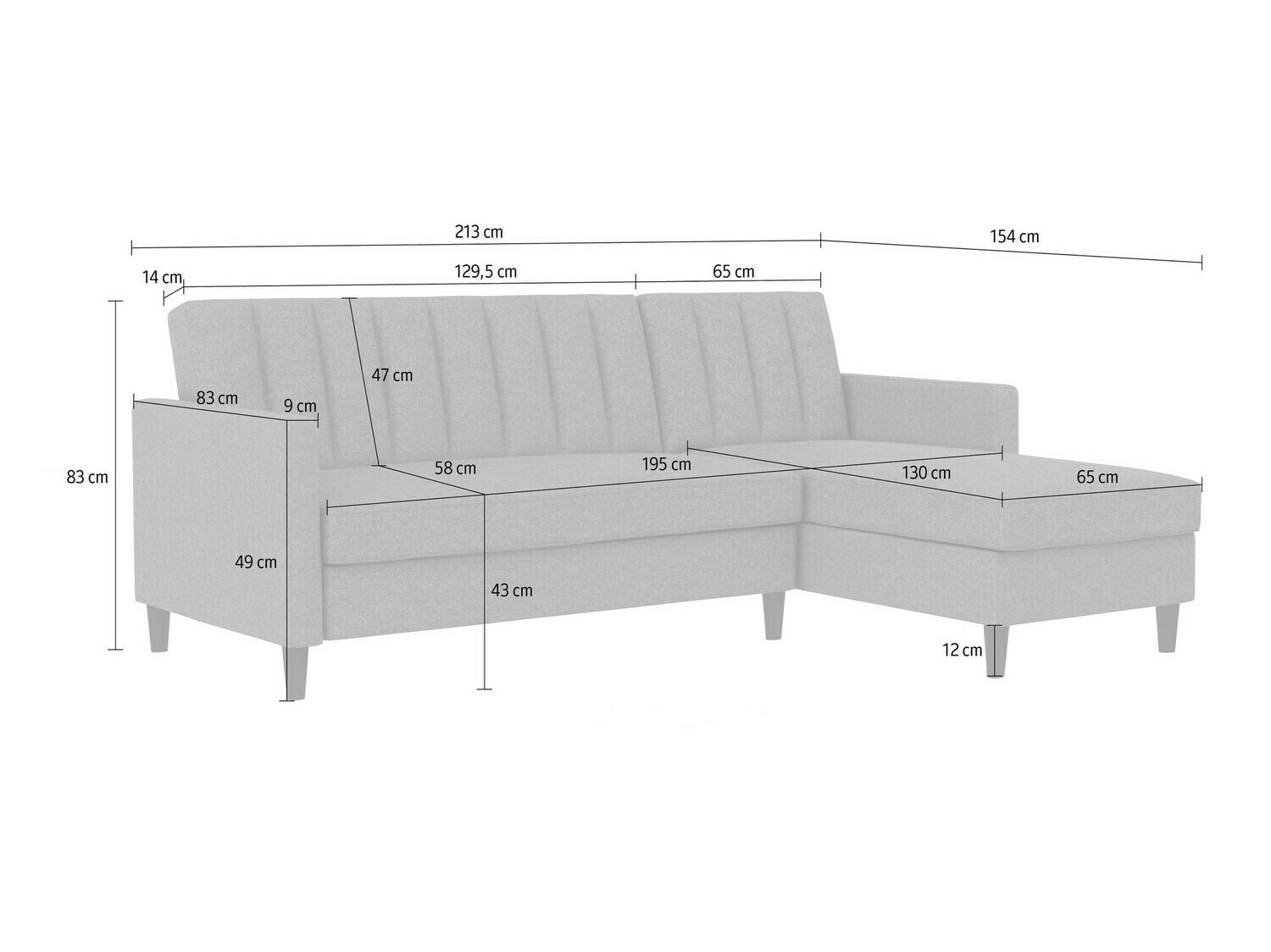 Minkštas kampas Tulsa 583 (Taupe)