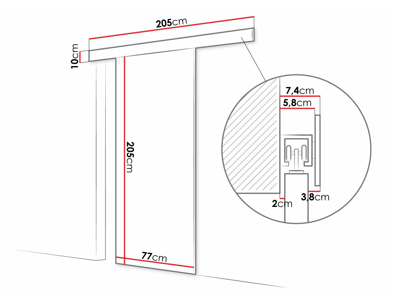Stumdomos durys Closico Fundus II (Juoda)