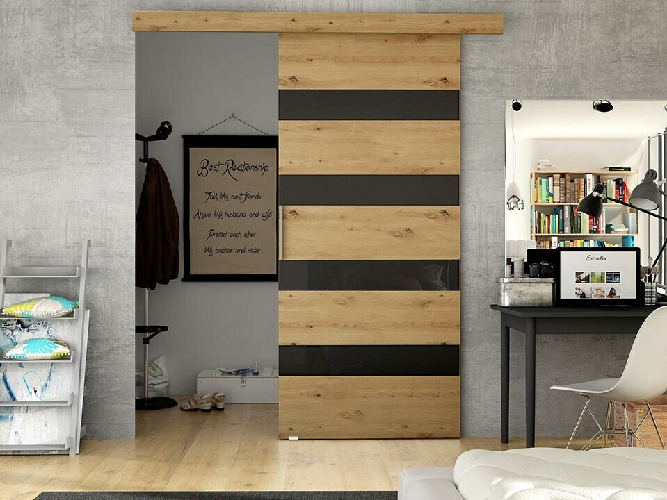 Stumdomos durys Closico Fundus V (Artisan ąžuolas + Juoda)