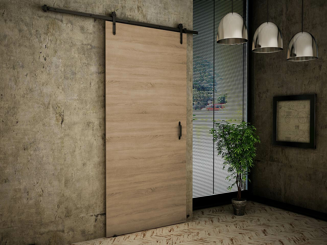 Stumdomos durys Dover 166 (Sonomos ąžuolas)