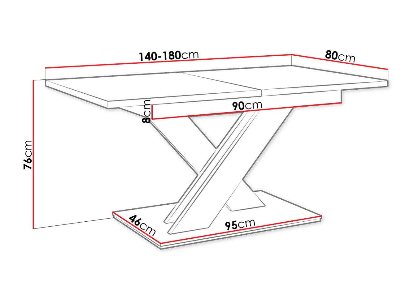 Stalas Decium (Balta + Betonas)