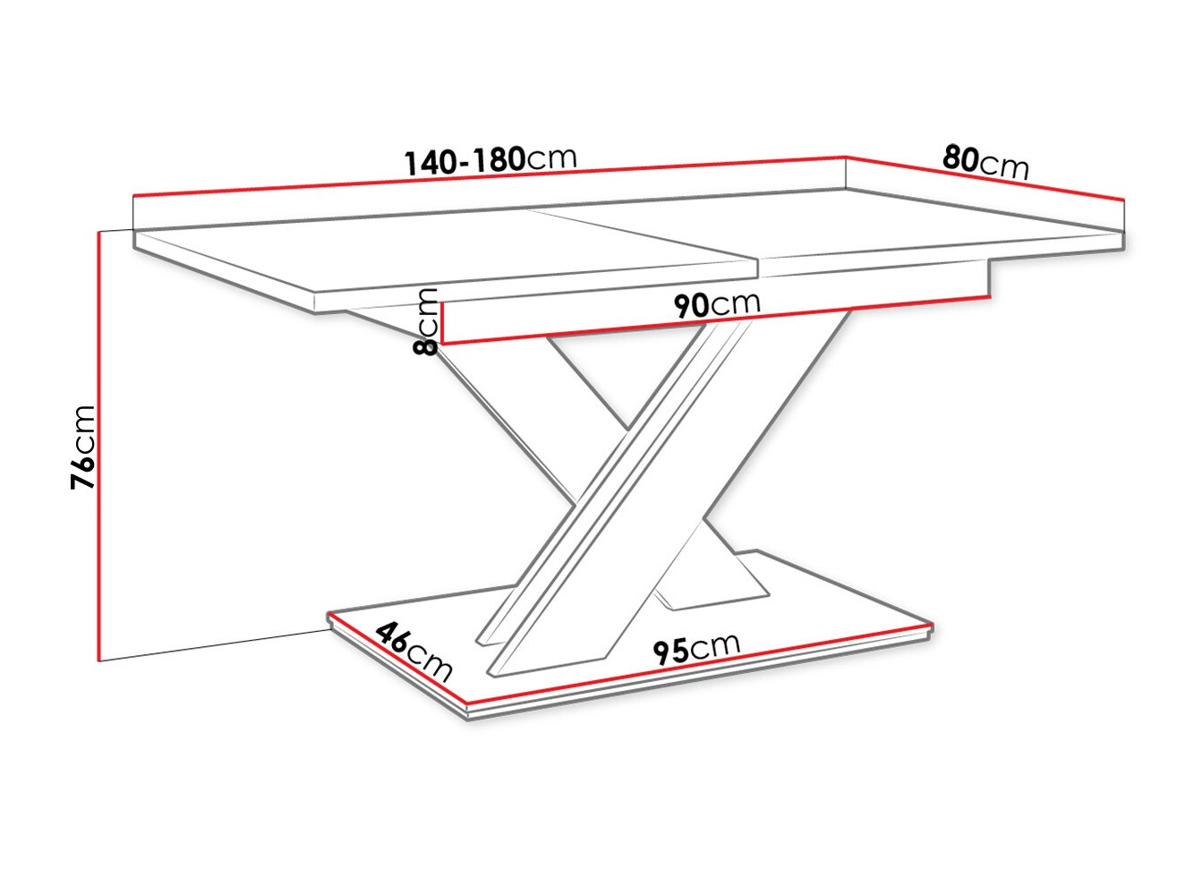 Stalas Decium (Blizgi balta)
