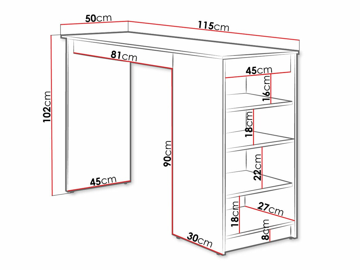 Baro stalas Comfivo Cedrus (Artisan ąžuolas)