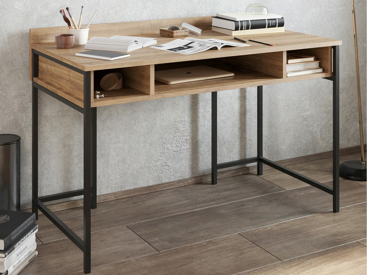 Darbo stalas Kailua 294 (Riešutas + Juoda)