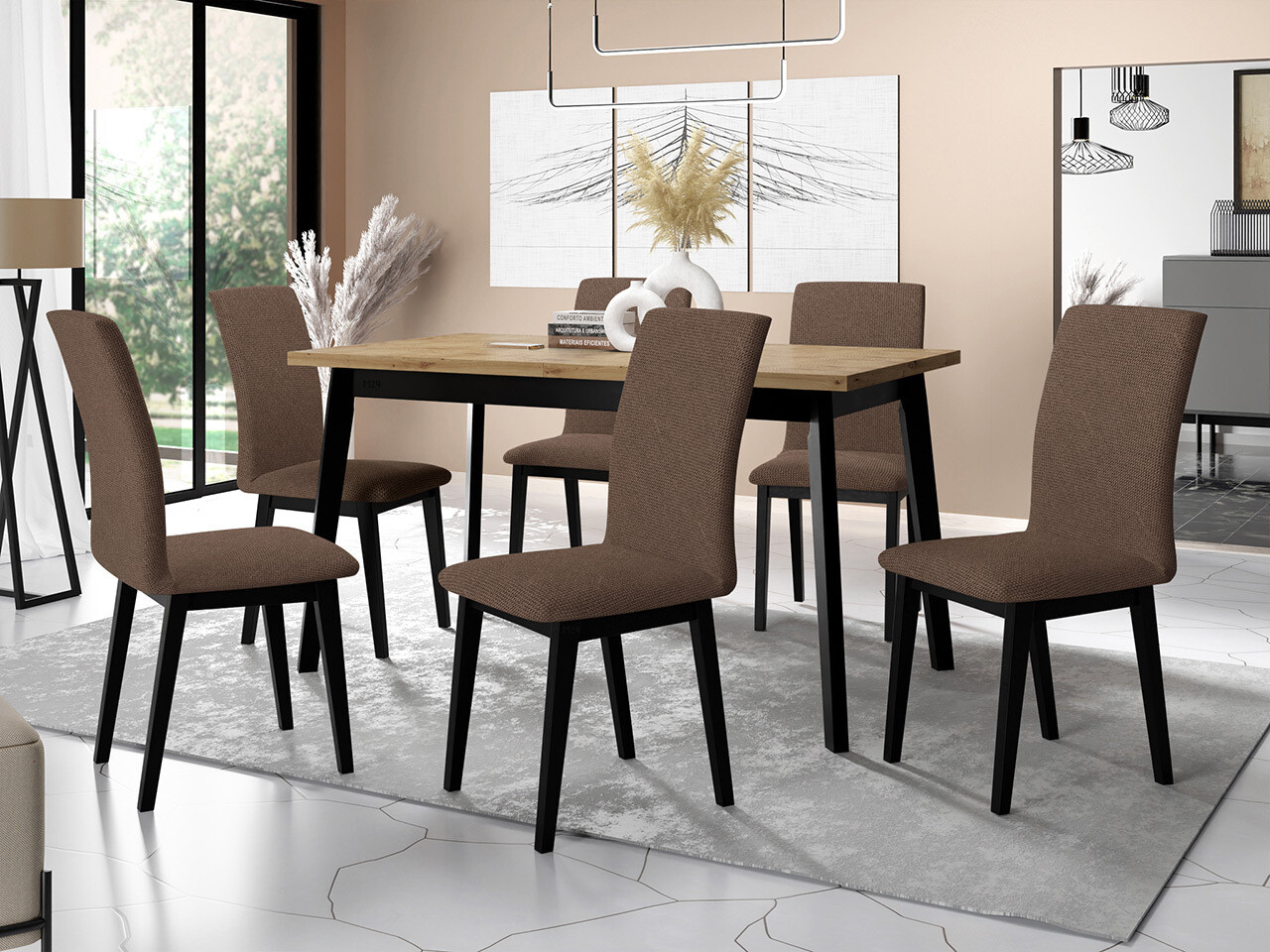 Valgomojo komplektas Victorville 321 (Juoda)