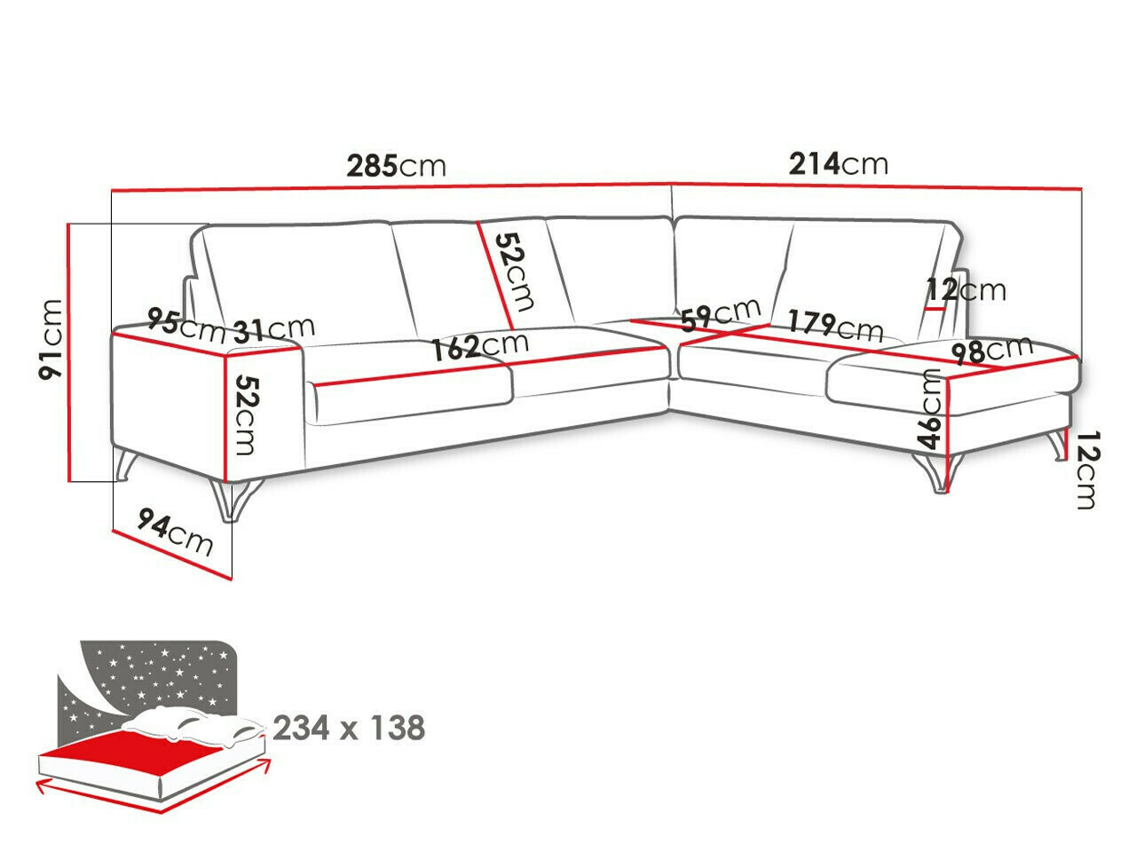 Minkštas kampas ComfiDream 112 (Vogue 16)