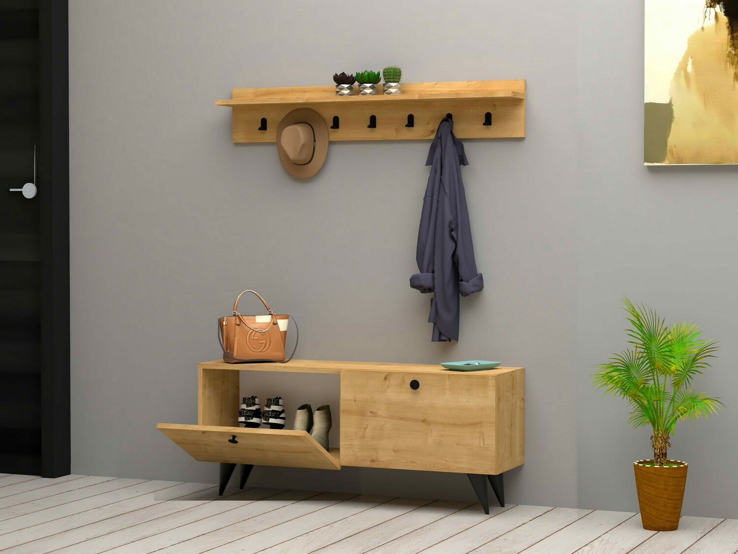 Prieškambario komplektas Kailua 521 (Ąžuolas)