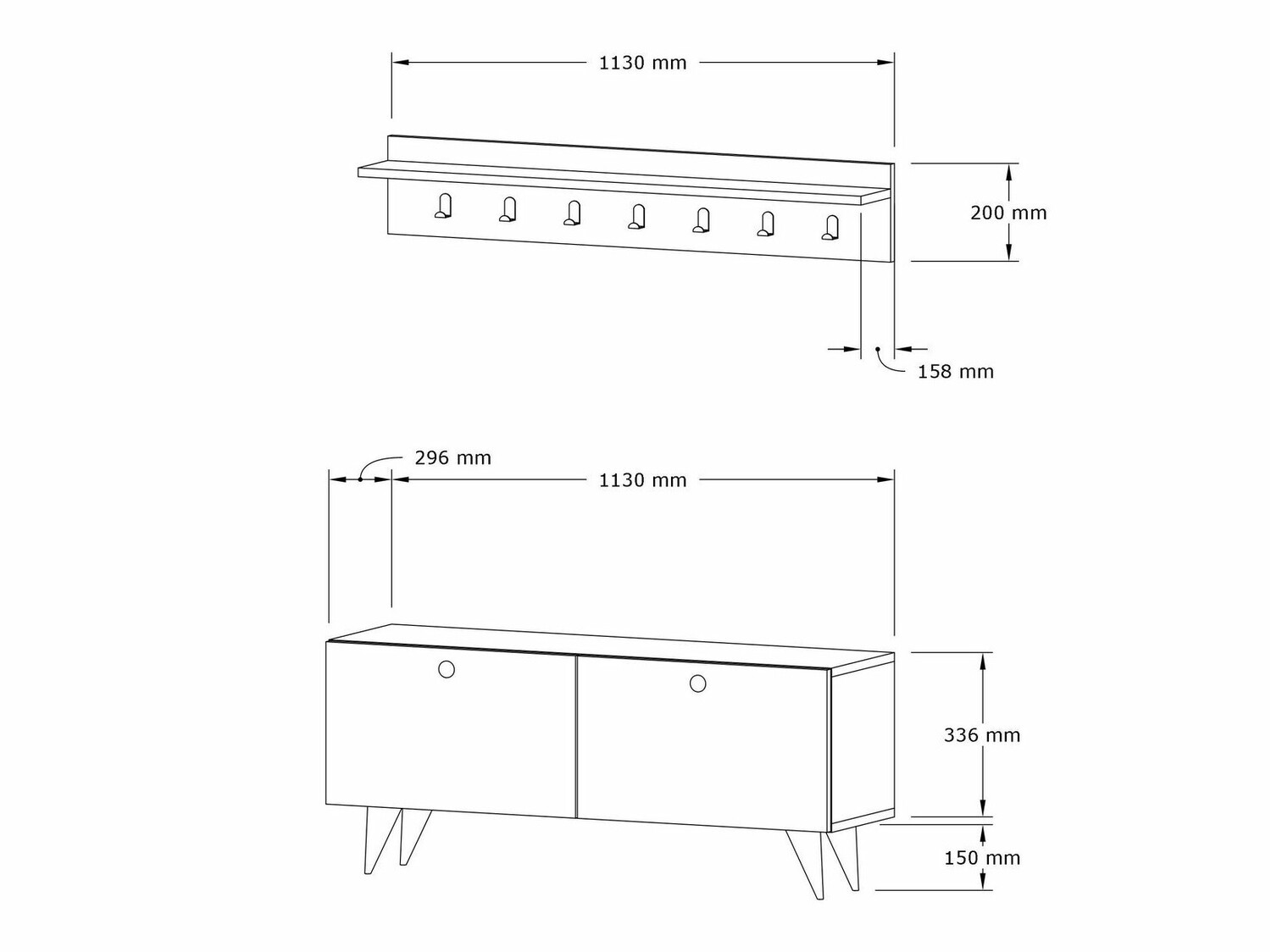 Prieškambario komplektas Kailua 521 (Ąžuolas)