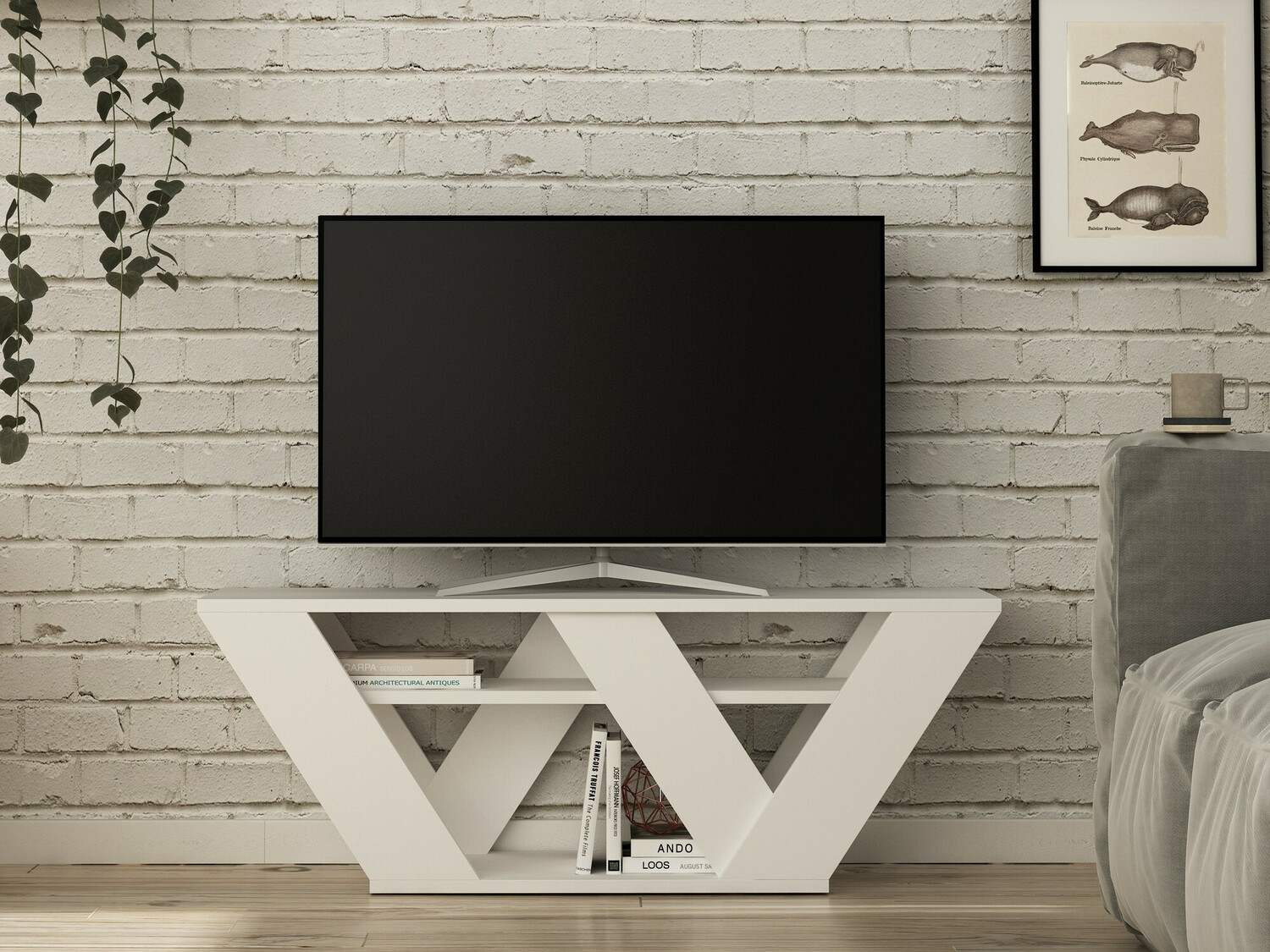 TV staliukas Kailua 457 (Balta)