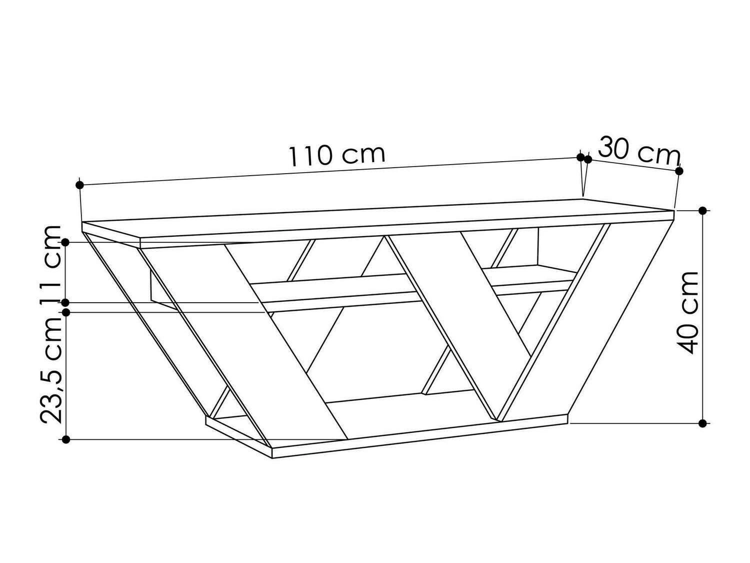 TV staliukas Kailua 457 (Balta)