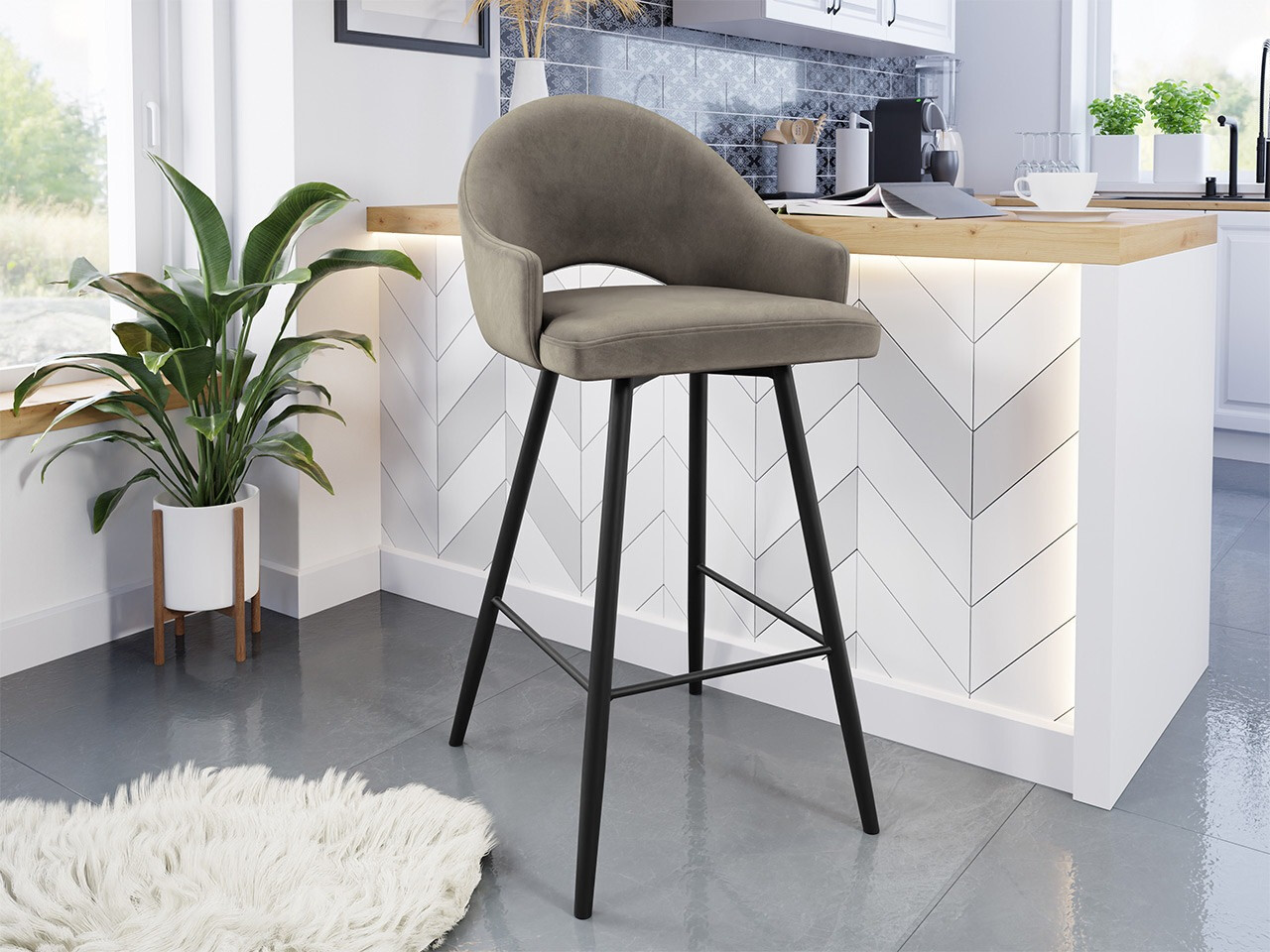 Baro kėdė Jackson 103 (Juoda + Magic Velvet 2209)