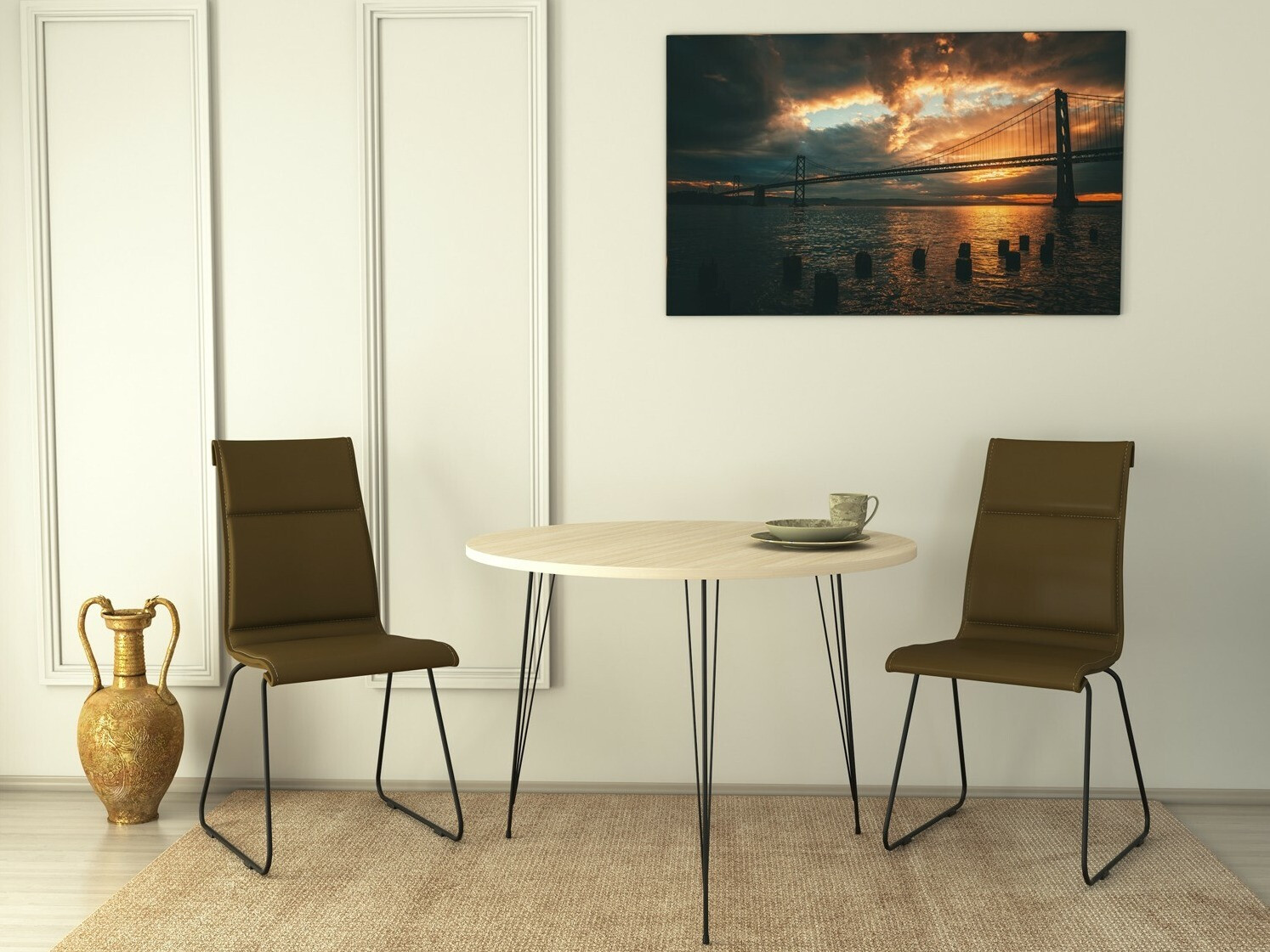 Stalas Kailua 597 (Ąžuolas + Juoda)