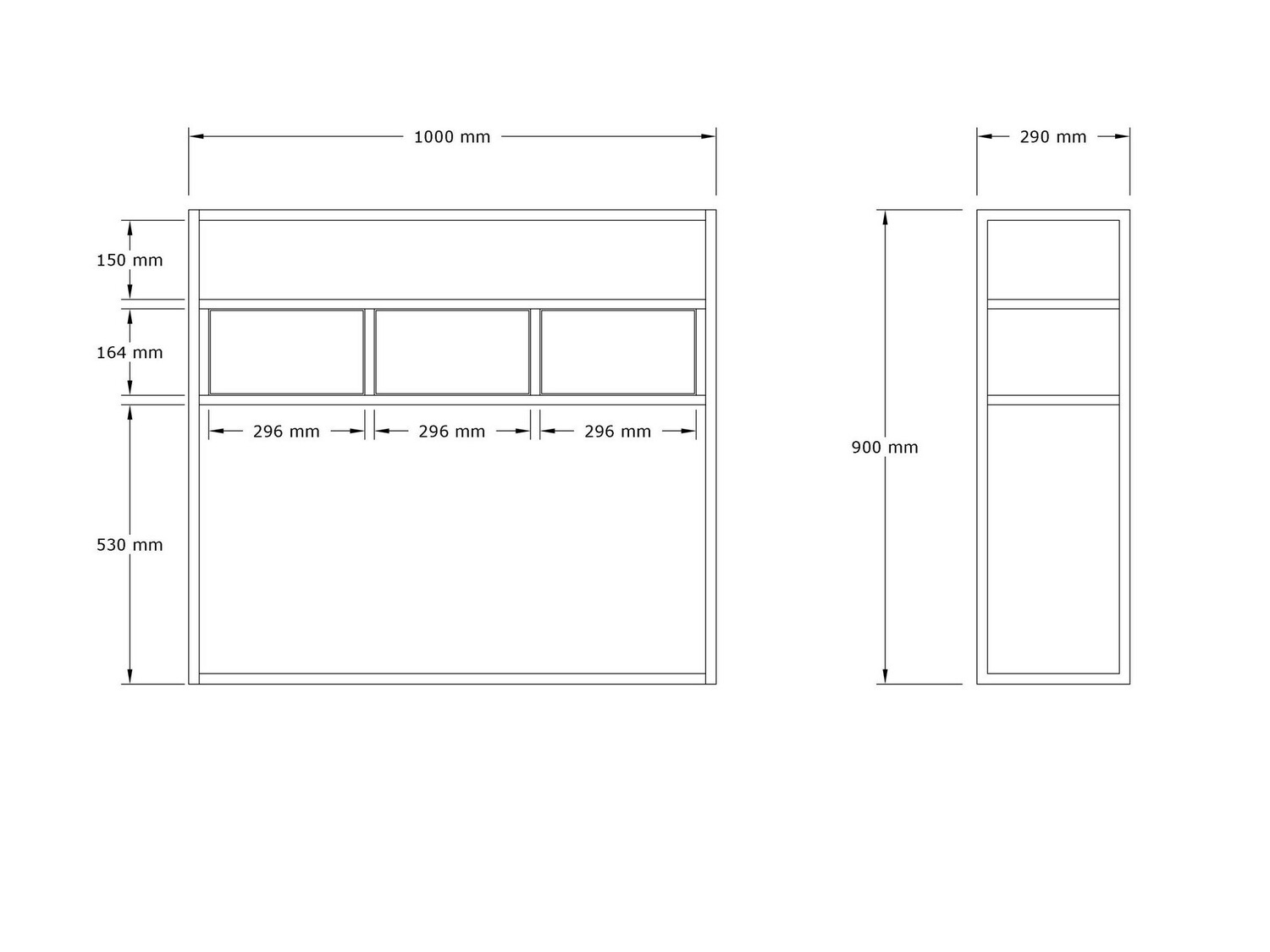 Konsolė Kailua 636 (Šviesi ruda + Juoda)