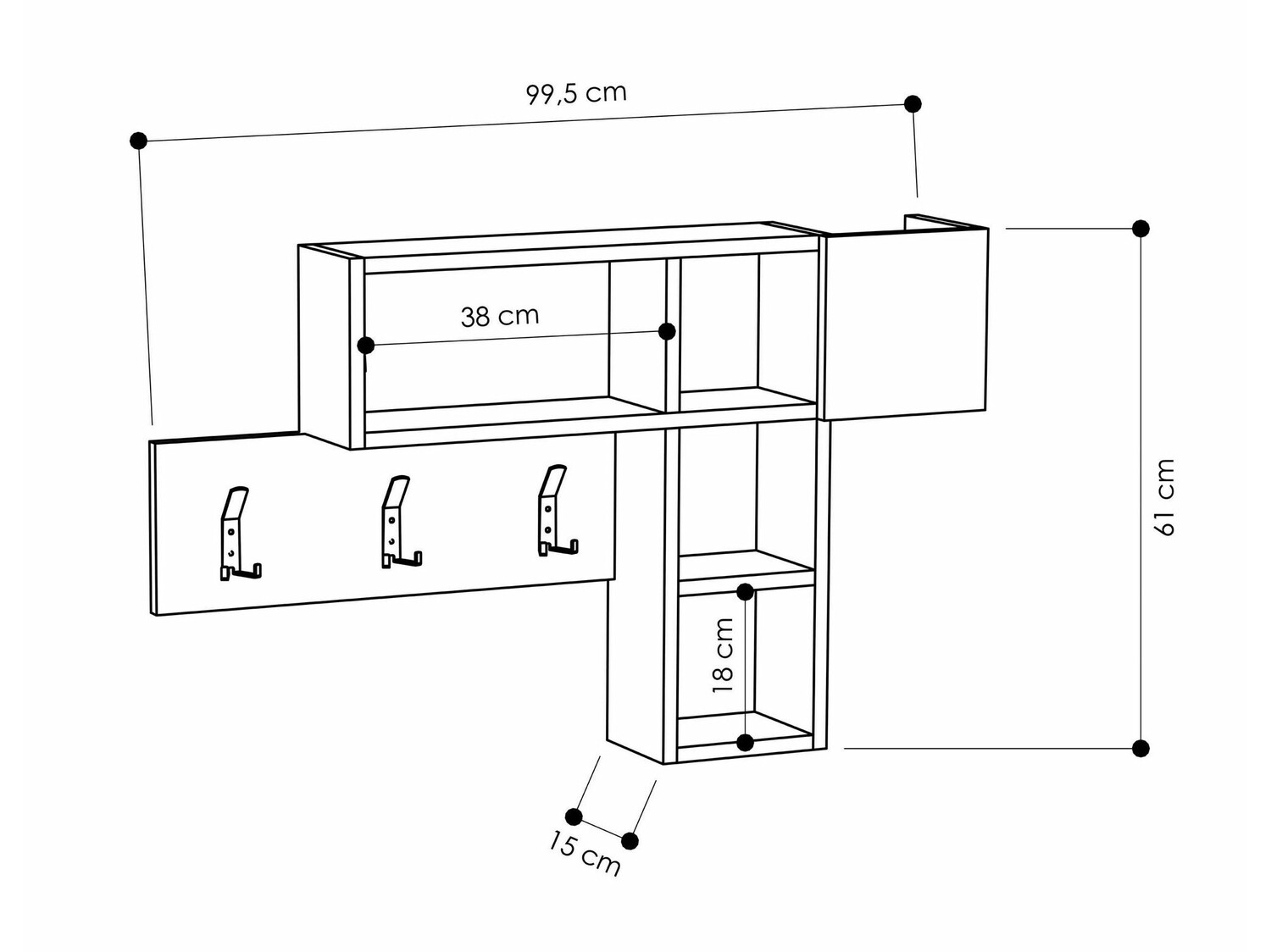 Kabykla Kailua 696 (Sonomos ąžuolas + Antracitas)