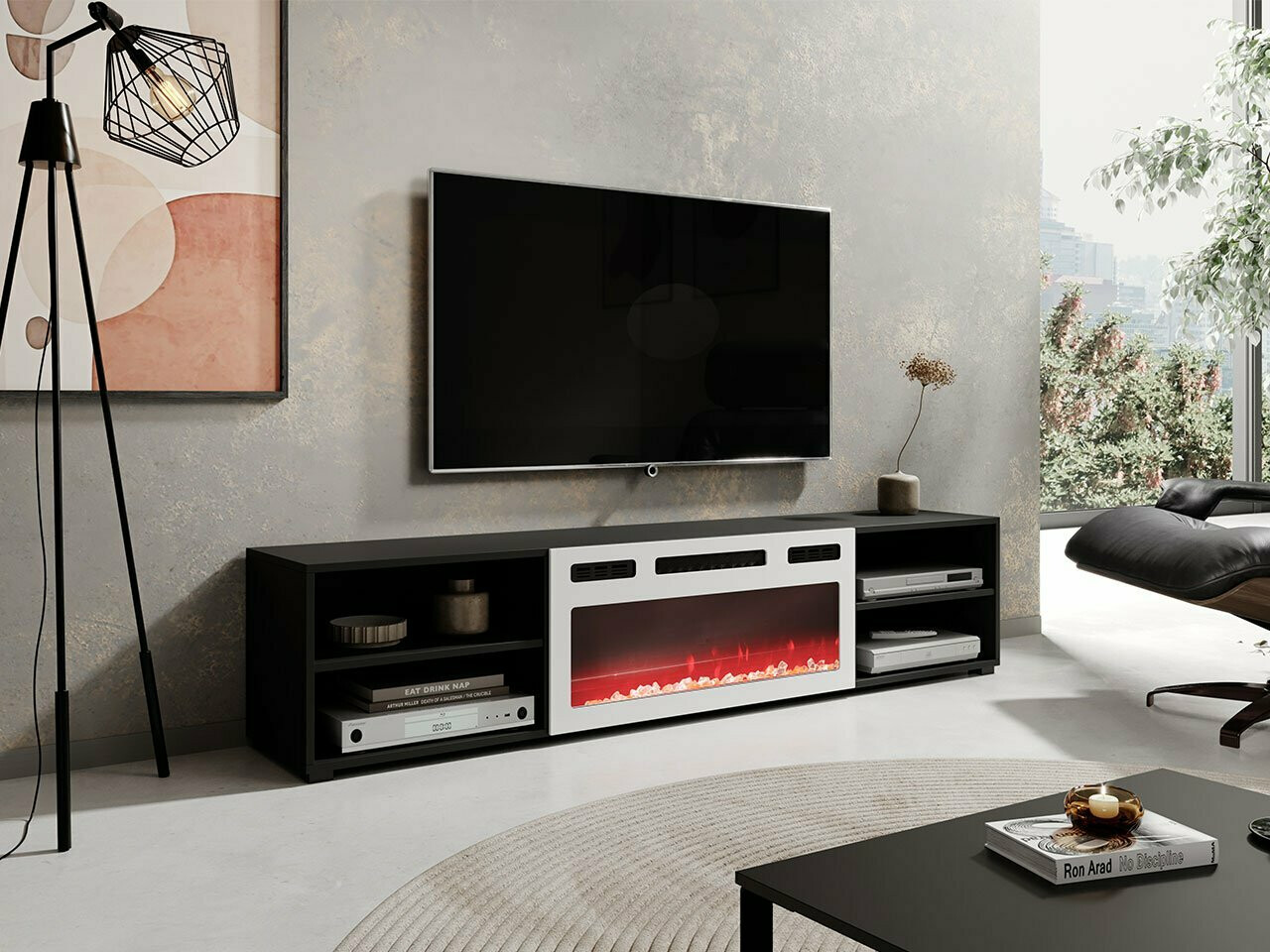 TV staliukas Charlotte 190 (Juoda + Balta)