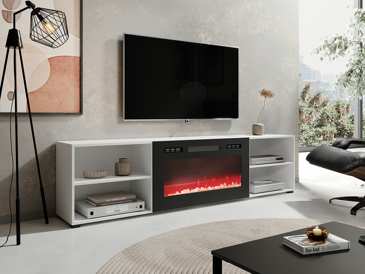 TV staliukas Charlotte 191 (Balta + Juoda)