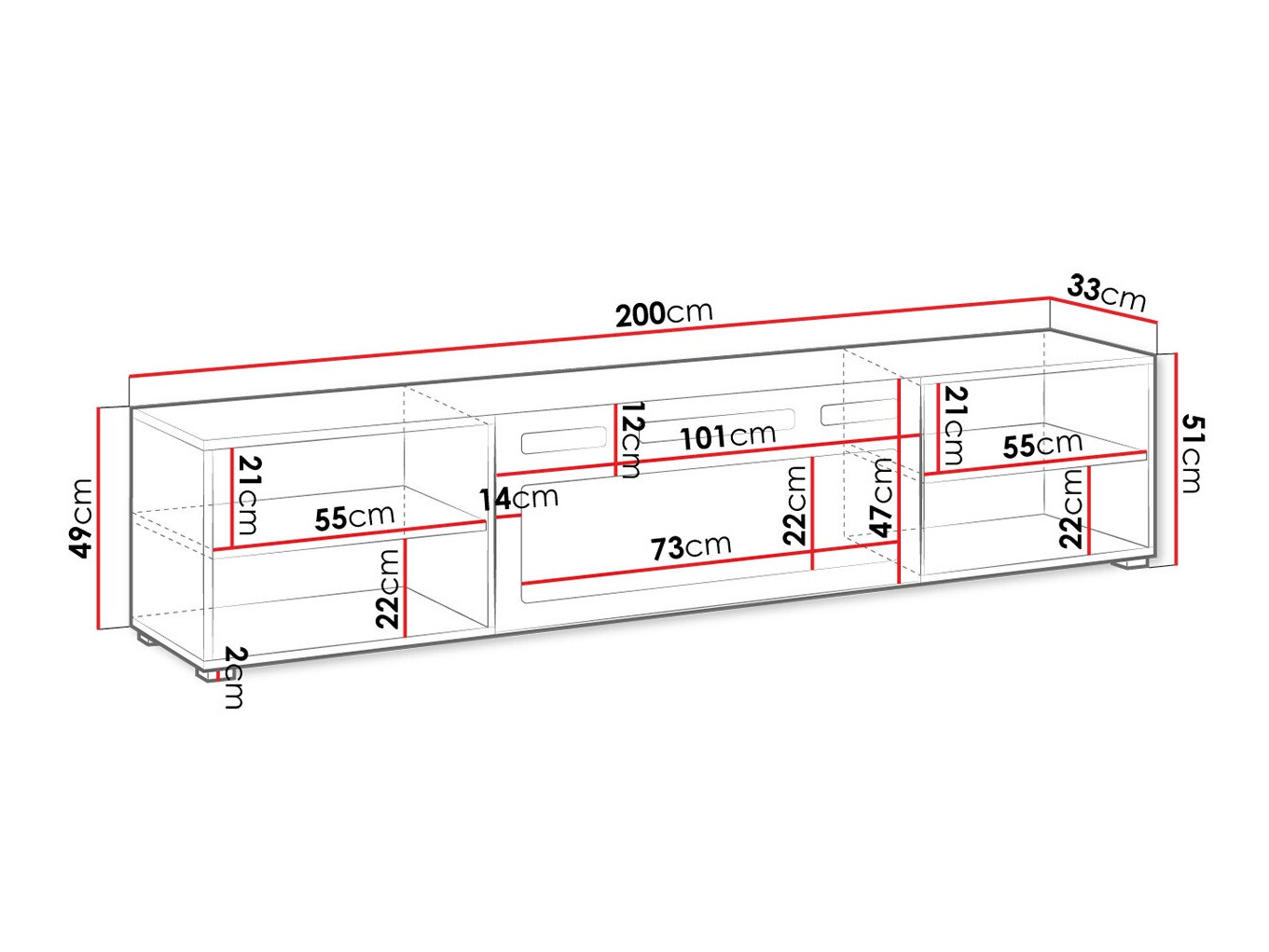 TV staliukas Charlotte 191 (Balta + Juoda)