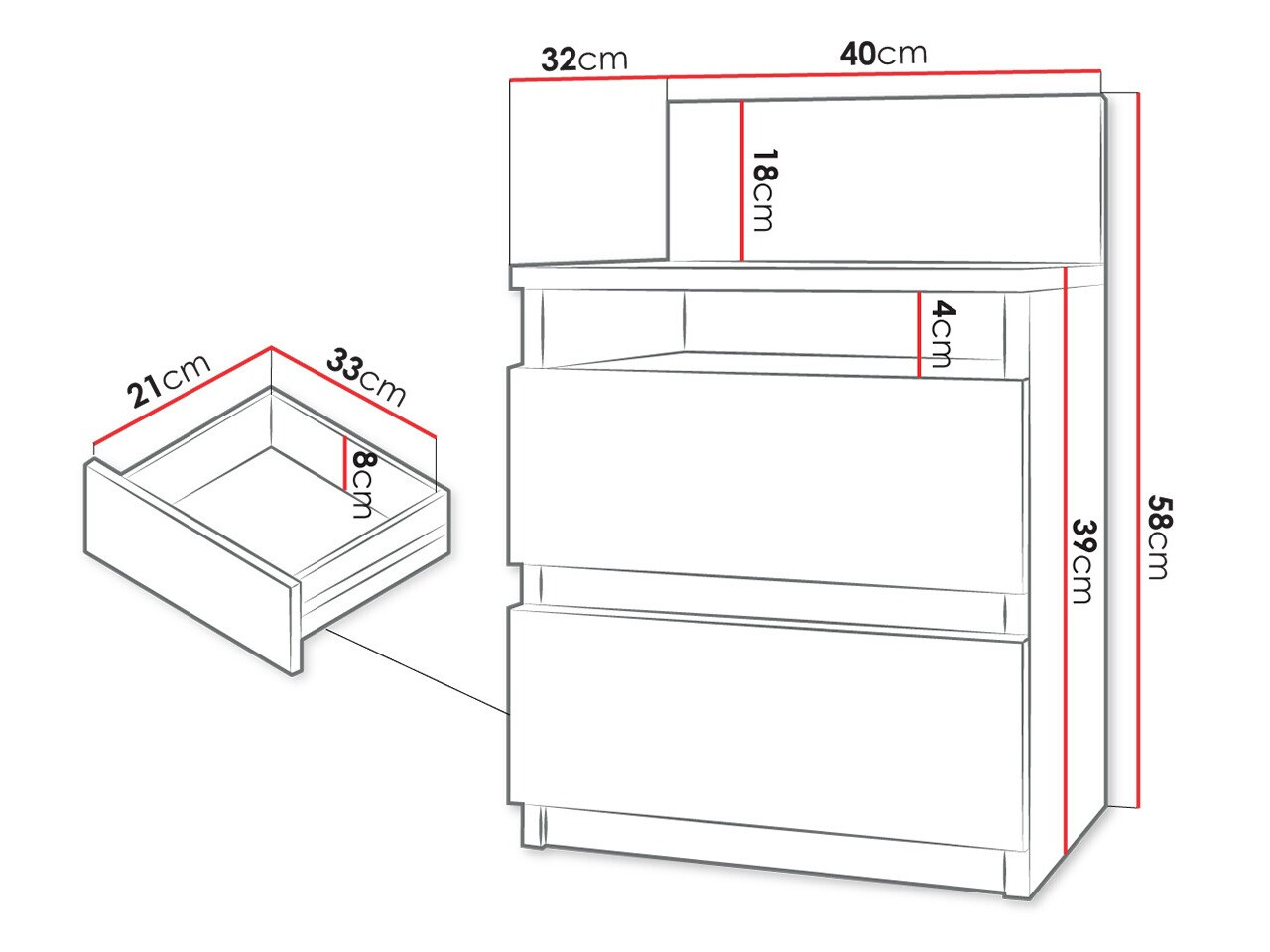 Naktinis staliukas Comfivo Structor (Balta)