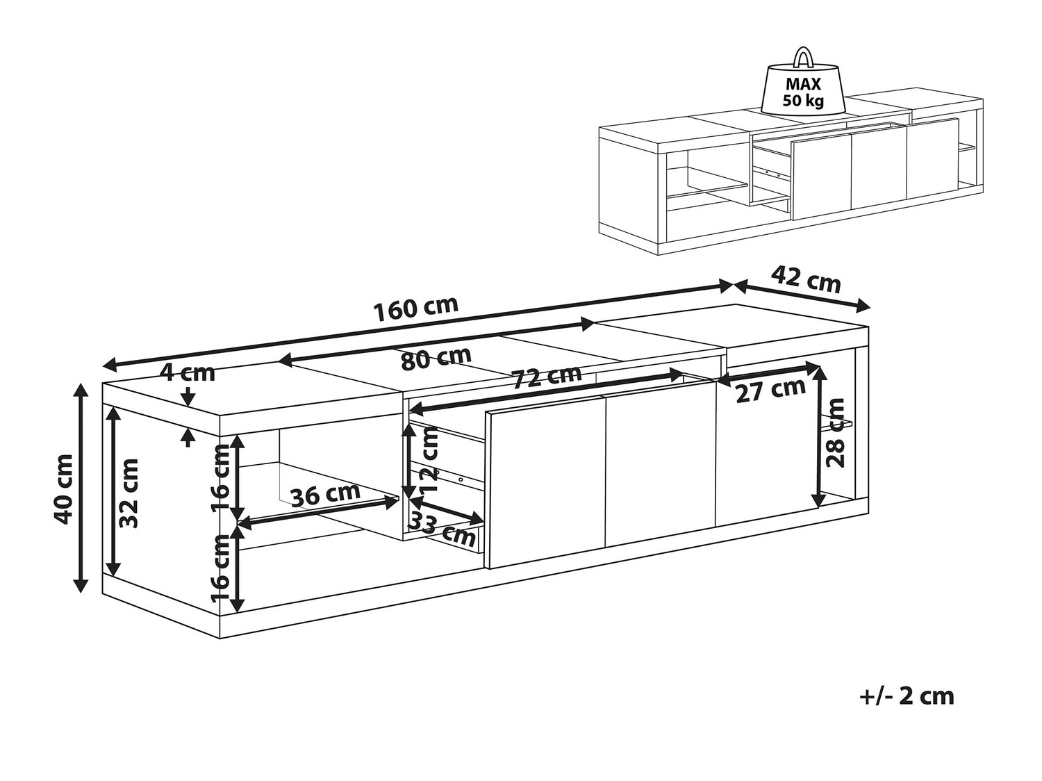 TV staliukas Berwyn 110