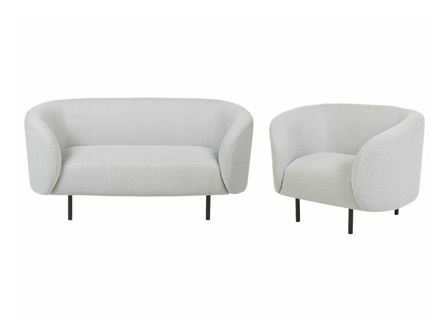 Minkštų baldų komplektas Berwyn 124 (Balta + Juoda)