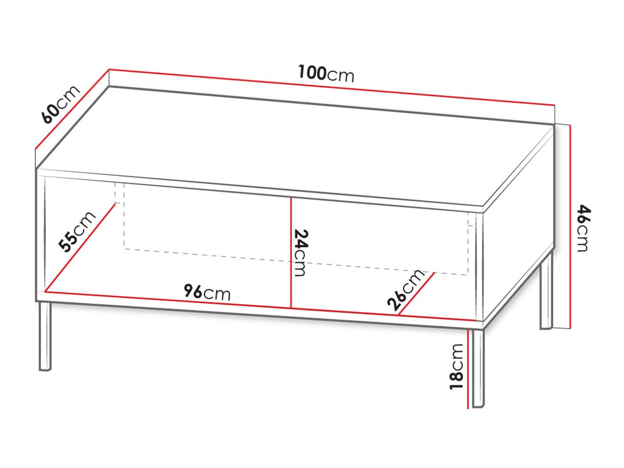 Žurnalinis staliukas Humanum (Balta)